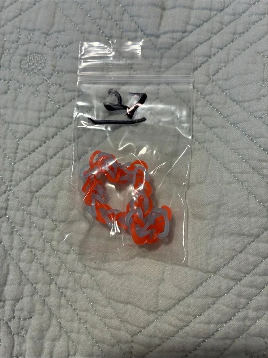 Handmade Orange and White Loom Bracelet