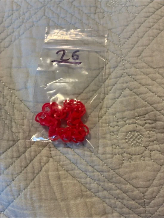 Bright Pink Small Rubber Bands - Packed Clear Bag