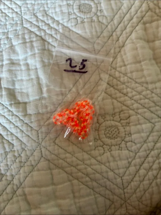 Neon Orange Beaded Charm Cluster