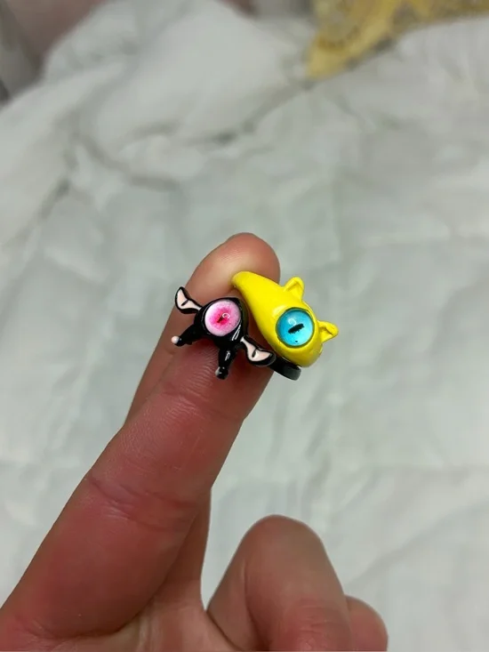 Cat eye kids adjustable rings