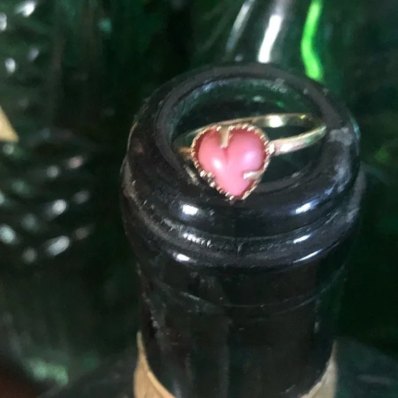 Vintage Girls Pink Heart Ring