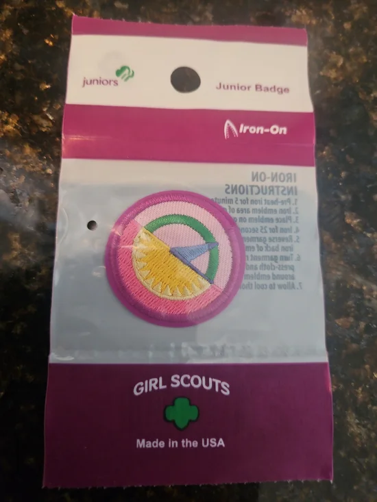 Girl Scouts Pink Numbers In Nature Iron-On Junior Badge