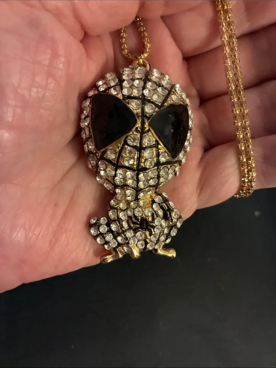 Spider-Man Crystal Pendant Necklace with Black Accents NWOT