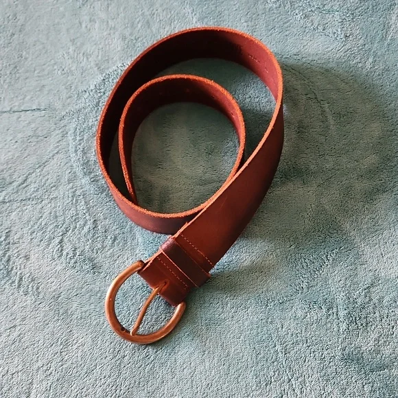 Frye Distressed Brown Leather Womens Belt Size XS-SM