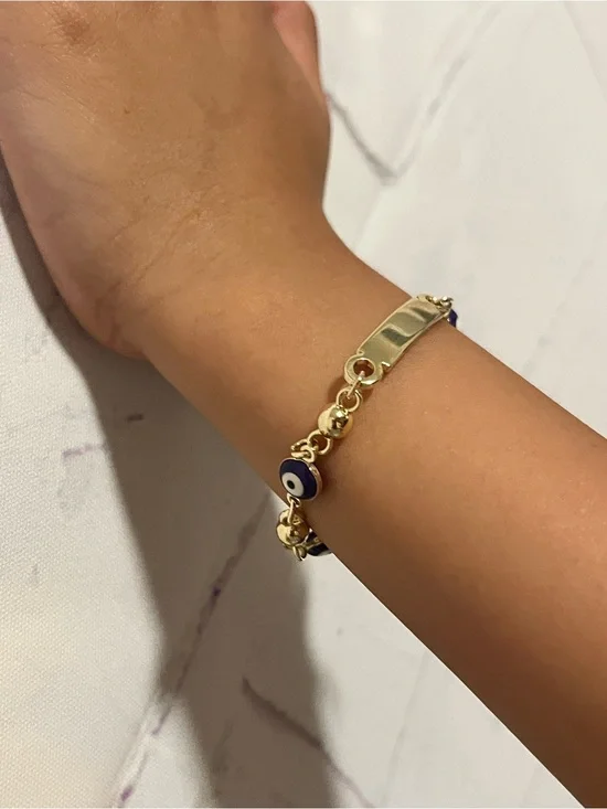 Gold Evil Eye Link Bracelet - Women Jewelry