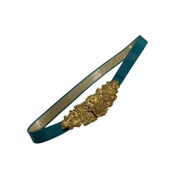 Vintage Alexis Kirk Turquoise & Gold Statement Belt
