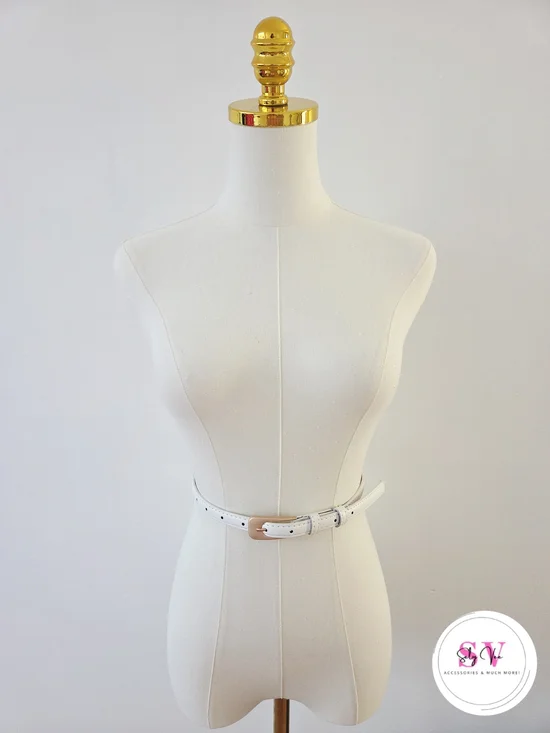 White Belt With Gold Buckle