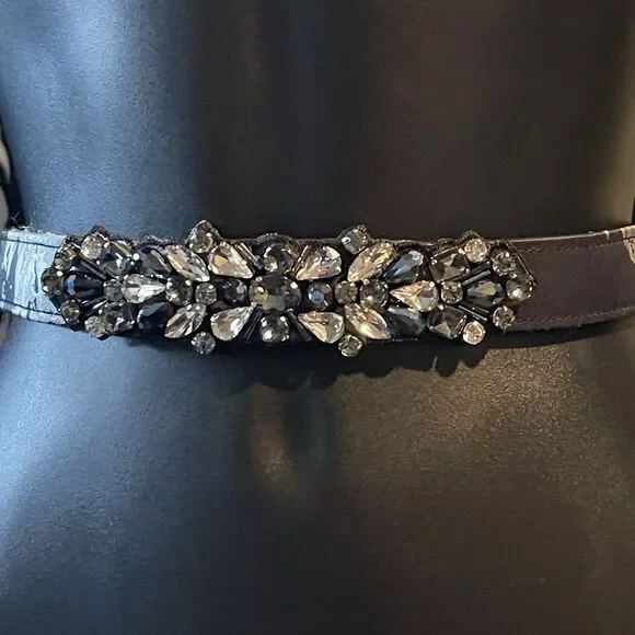 Eliza Women’s Belt Rhinestone Medallion Blue Multi Size 14 Formal Event Dressy