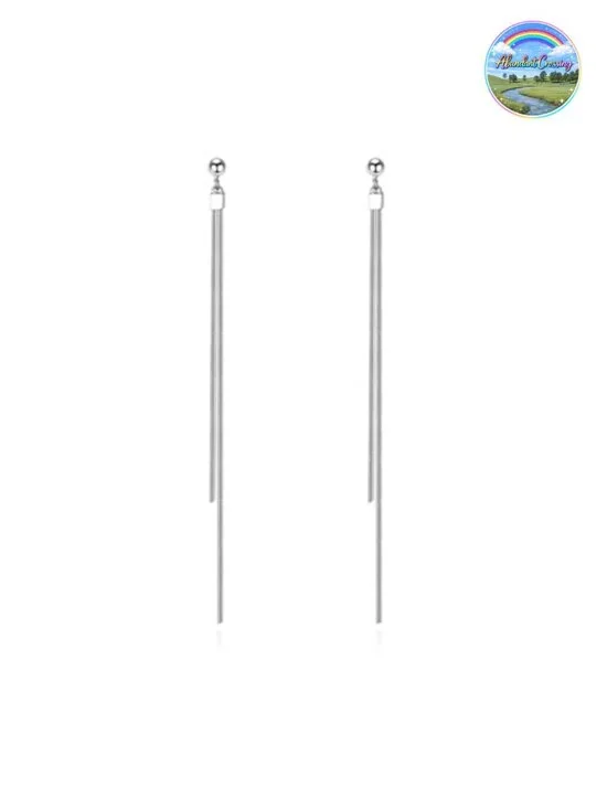 925 Sterling Silver Tassel Chain Dangle Earrings - Long Drop Earrings for Women