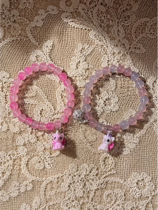 Pink Unicorn Best Friend Magnetic Stretch Beaded Bracelets set [COPY]