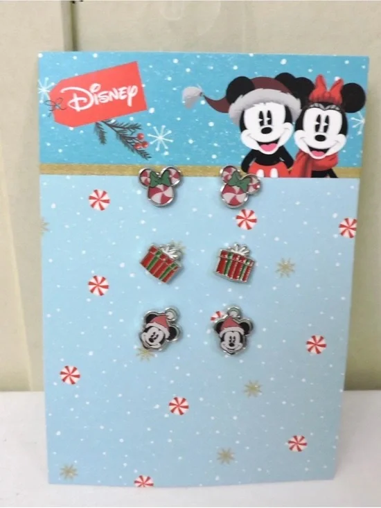 Disney Holiday Mickey & Minnie Earrings Set - Red, Green, White, Black