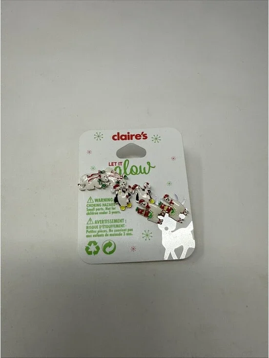 Christmas Let It Glow Earrings Polar Beat, Penguin, And Llama