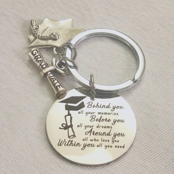 Graduation Gift Motivational Positive Message Grad Keychain Jewelry NEW SEALED