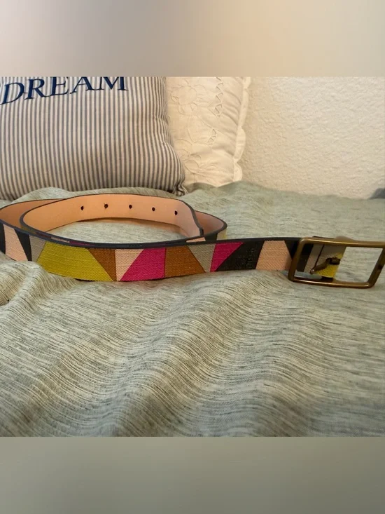 Fossil Multicolor Geometric Leather Belt - Medium