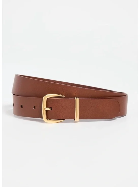 Madewell Women’s Essential Leather Belt in Warm Cinnamon Size M