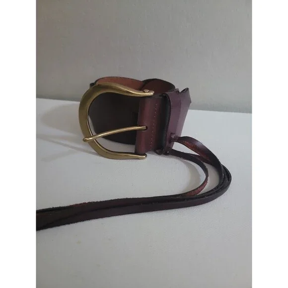 Cleo & Wolf Brown Leather Boho Belt Sz S Bohemian Western Rodeo Cowgirl