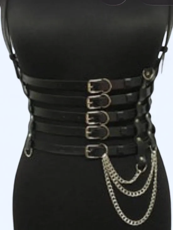 Waist harness belt with Chain Accent