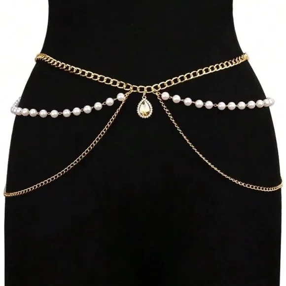 Boho pearl belt M1180