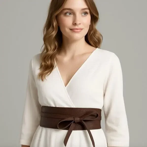 Belt Wrap Around Waist Dark Brown Chocolate Boho Gypsy Cinched
