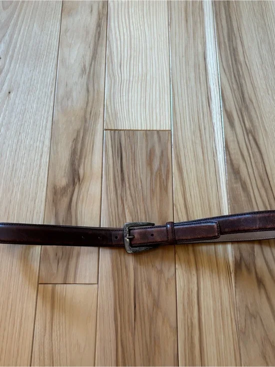 Vintage Tiffany & Co Leather Genuine Calfskin 925 Silver Hardware Belt Size 34