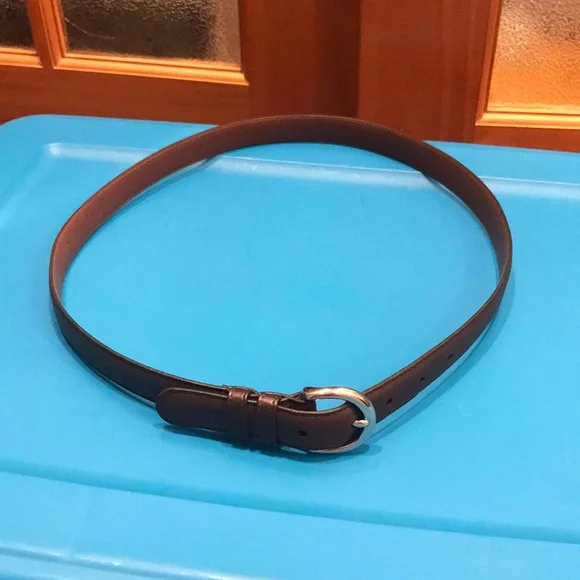 Coach Brown Leather Belt with Silver Buckle