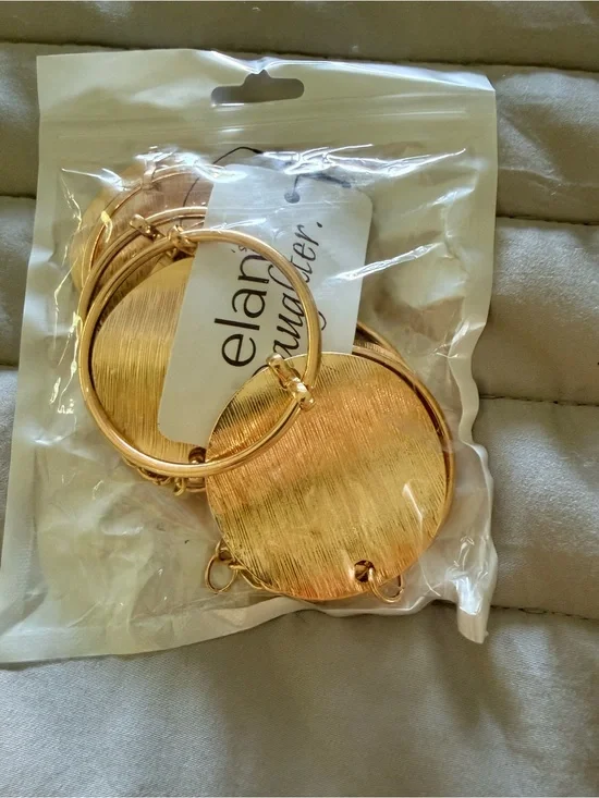 Elan Gold-Tone Round Hoop Belt Accent Charms