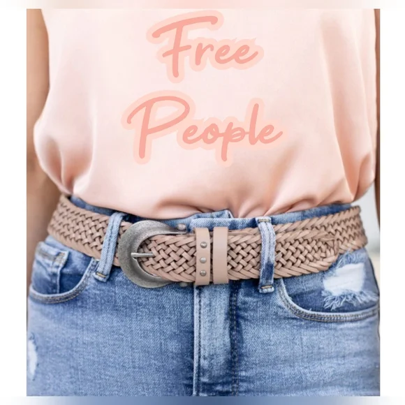 We the free Brix Belt Oyster Mauve Size M/L NWT