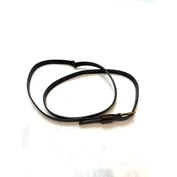 JOHNNY FARAH Womens Brown Brass Double Wrap Leather Belt .75x71