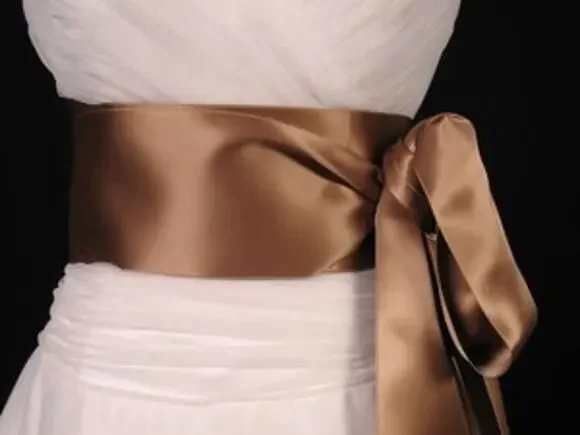 Sable Brown Swiss Double Faced Satin Ribbon Sash Belt 4