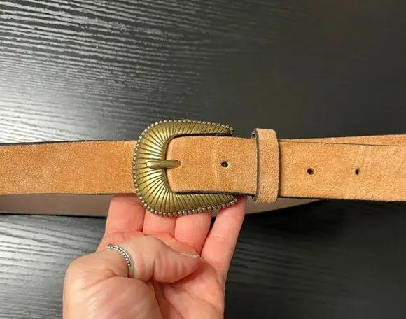 Vintage 90's-style Preppy Suede Leather Belt