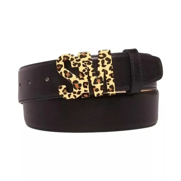 NWT STEVE MADDEN Women's Faux-Leather Belt With SM Leather Keeper Size L