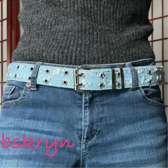 Unbranded Women's Blue and Silver Belt