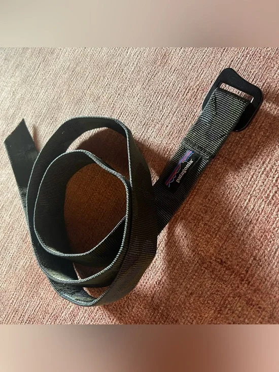 Patagonia Black and Olive Belt with Slide Buckle 45 inches