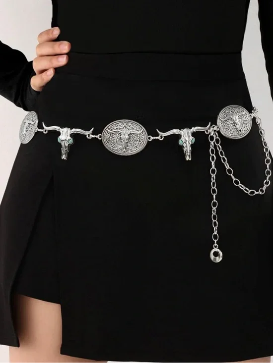 Western Gold Concho Chain Belt
