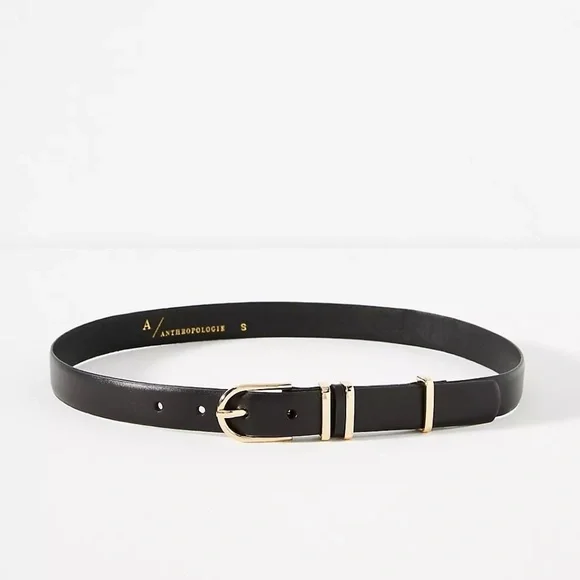 NWT Anthropologie Black Basic Keeper Belt Medium