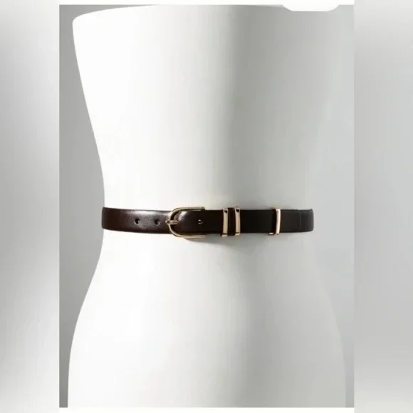 NWT Anthropologie Brown Basic Keeper Belt Small