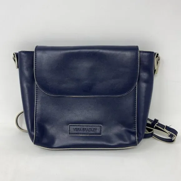 Vera Bradley Blue Crossbody Flap Bag Faux Leather