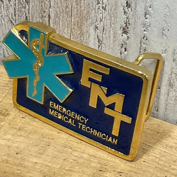 EMT Ladies Belt Buckle Paramedic First Responder Enamel‎ Embossed