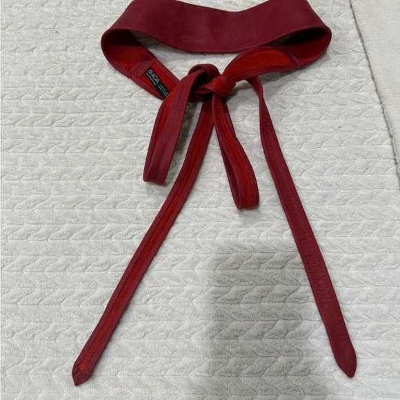 Ada Red Tie-Front Waist Belt