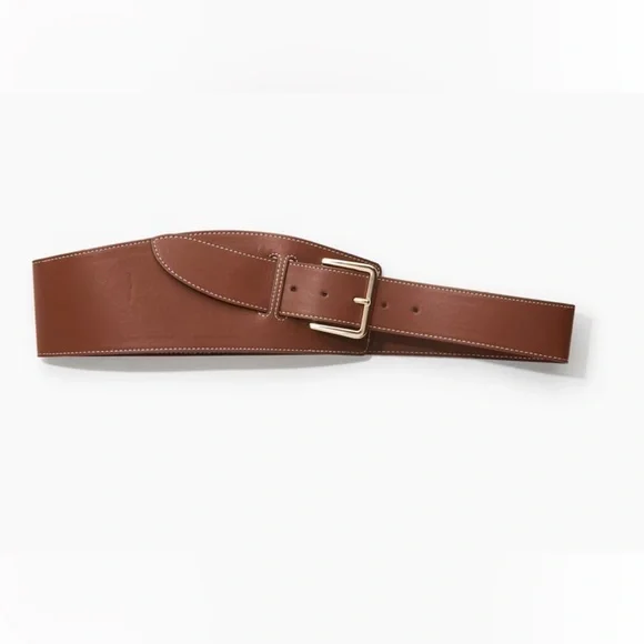 Tan Belt with Gold Buckle