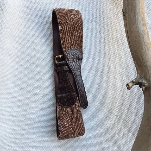 Jasper & Jeera Vintage Vibes beaded brown belt