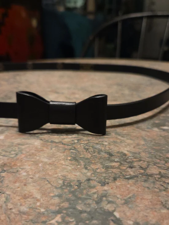 Boden Leather Black Bow Belt Adjustable L/XL