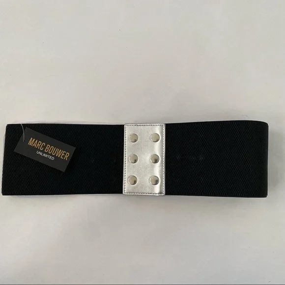 Brand new‎ Marc Bouwer intertwined black wide waist elastic belt size med large