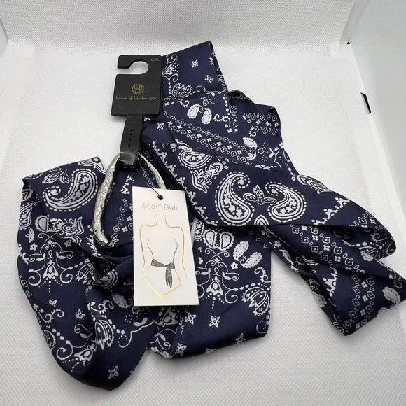 NWT House of Harlow 1960 Paisley Scarf Belt L/XL