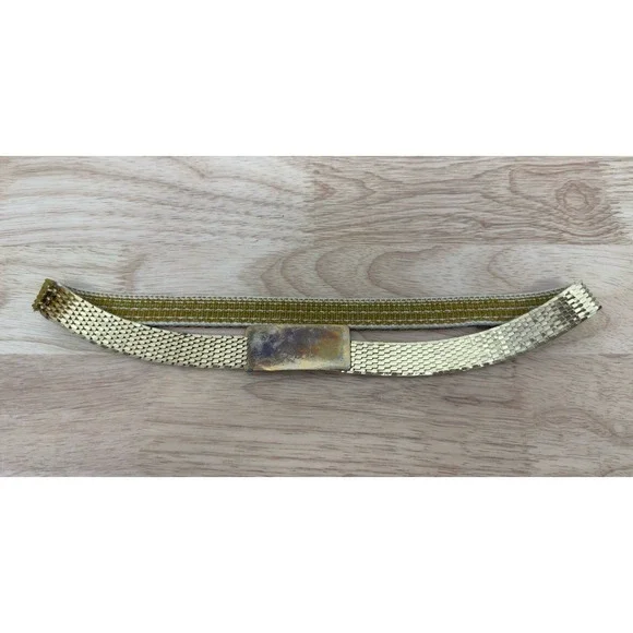 WOMEN'S BELT GOLD TONE METAL W/BUCKLE STRETCH BEAUTIFUL SZ-27,5
