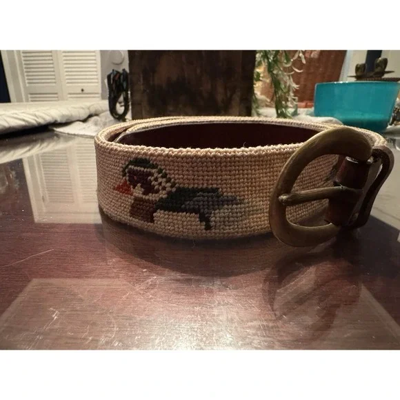 Vintage Handmade Needlepoint Belt 42