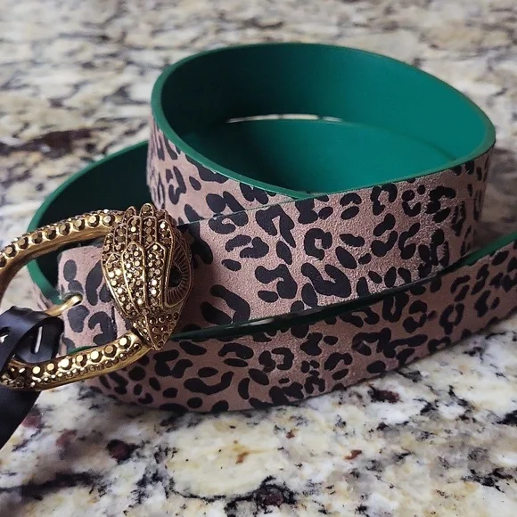 Kurt Geiger Leopard Buckle Belt M/L