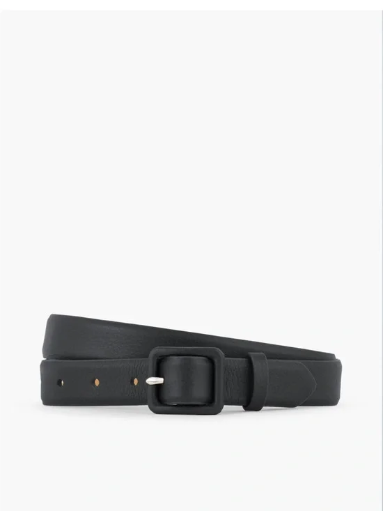 Talbots Black Pebbled Leather Covered Buckle Belt Women Small New