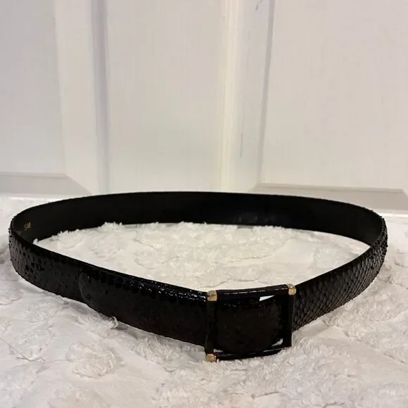 Women’s Christian Dior Black Snakeskin Belt Size Small
