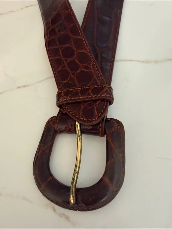 Vintage Ralph Lauren Genuine American Alligator Belt Size 28